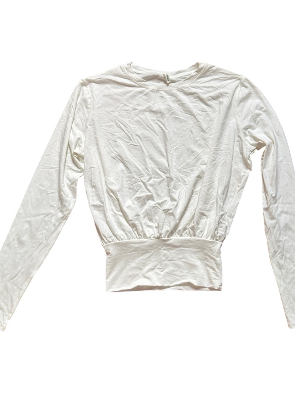 HALARA White Long-Sleeve Cropped Crew Top - Picture 2 of 4